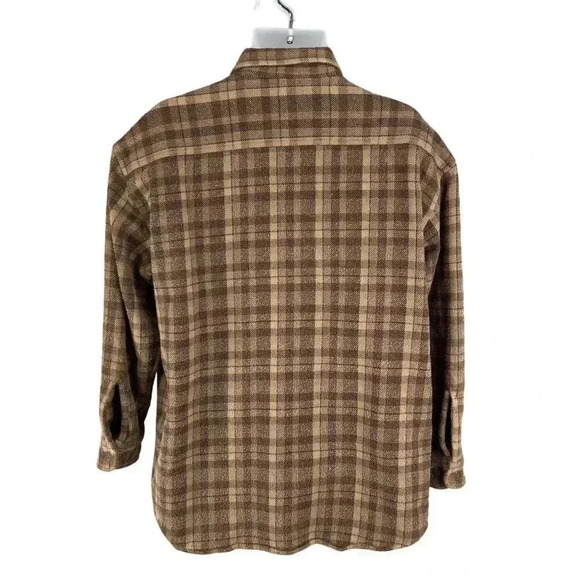 Vintage St Johns Bay Mens XL Brown Plaid Shirt Long Sleeve Shacket Garndpacore - Picture 2 of 16